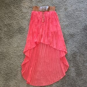 Coral Pleated Women's Skirt